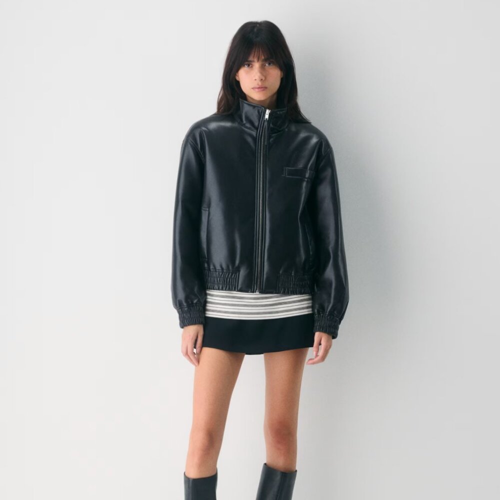 Aritzia Josephine Black Women's Leather Jacket